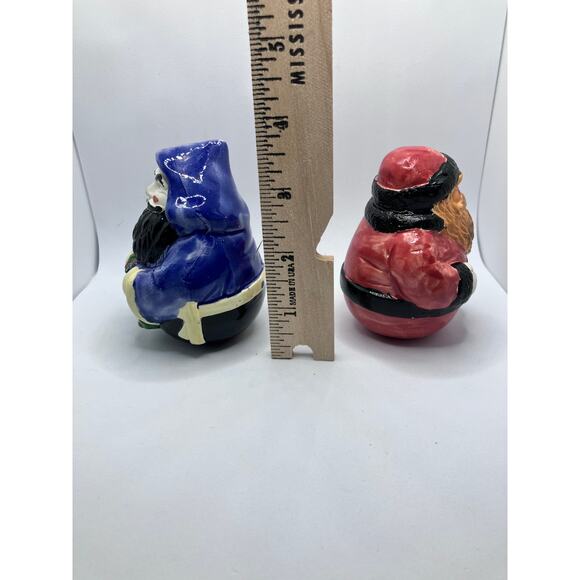 Santa Scioto Lot of (2) Rustic Roly Poly Ceramic Scioto Figurines 3.5" Vintage - Picture 9 of 9